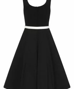 New In Collectif Kinsley Sailor 60's Swing Dress Black 10 New In Collectif Kinsley Sailor 60's Swing Dress Black