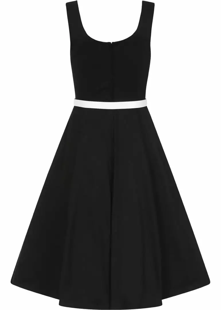 New In Collectif Kinsley Sailor 60's Swing Dress Black 6 New In Collectif Kinsley Sailor 60's Swing Dress Black