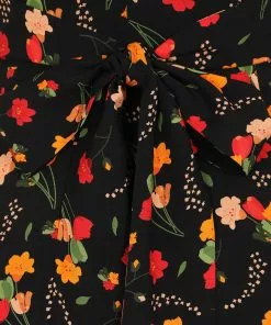 New In Collectif Riley Ditsy Tulip Bloom 40's Dress Black