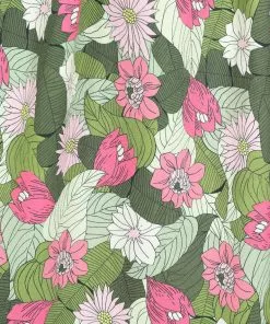 New In Collectif Candice Palm Blush Floral 50's Swing Dress Green 11 New In Collectif Candice Palm Blush Floral 50's Swing Dress Green