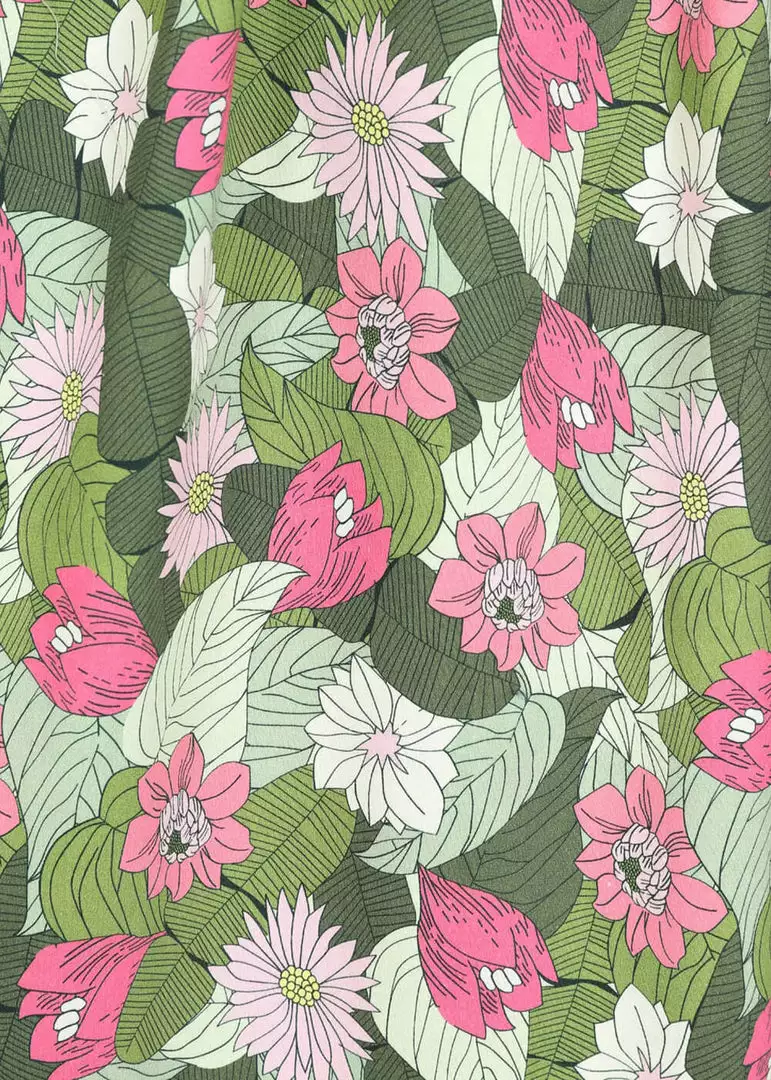 New In Collectif Candice Palm Blush Floral 50's Swing Dress Green 7 New In Collectif Candice Palm Blush Floral 50's Swing Dress Green