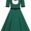 New In Collectif Sadie 50's Swing Dress Green