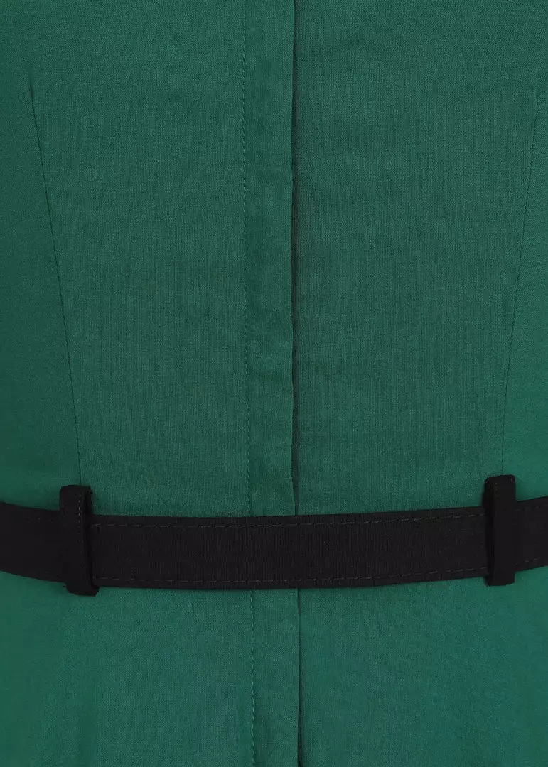 New In Collectif Sadie 50's Swing Dress Green 7 New In Collectif Sadie 50's Swing Dress Green