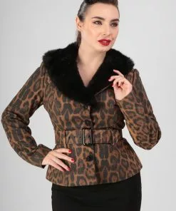 Collectif Molly Leopard 50's Jacket Leo Multi