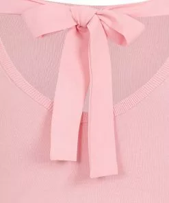 Collectif Rosy Bow Back 40's Jumper Pink