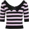 New In Collectif Babette Striped 40's Jumper Black Lila