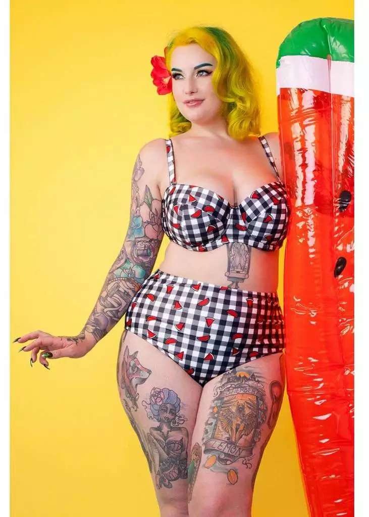 Collectif X Playful Promises Watermelon Gingham 50's Bikini Top New In 5 Collectif X Playful Promises Watermelon Gingham 50's Bikini Top New In