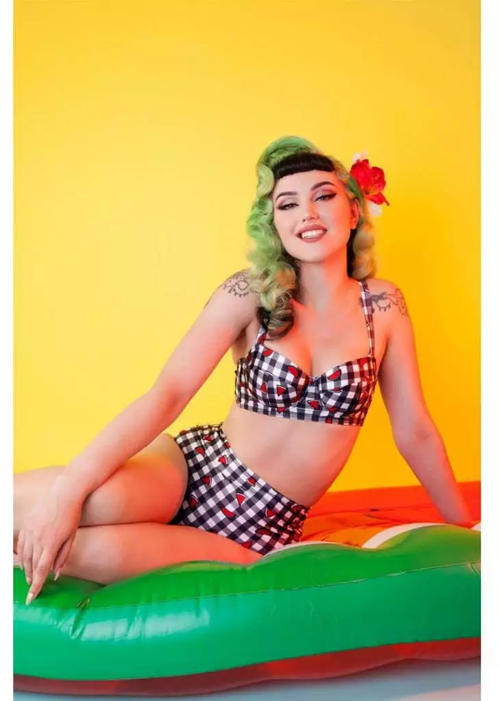 Collectif X Playful Promises Watermelon Gingham 50's Bikini Brief Multi New In 3 Collectif X Playful Promises Watermelon Gingham 50's Bikini Brief Multi New In
