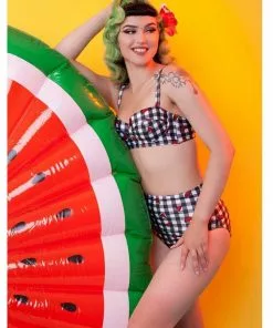Collectif X Playful Promises Watermelon Gingham 50's Bikini Brief Multi New In 7 Collectif X Playful Promises Watermelon Gingham 50's Bikini Brief Multi New In