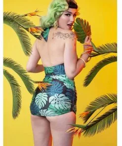 Collectif X Playful Promises Green Palm 50's Bikini Top Multi Colour New In 9 Collectif X Playful Promises Green Palm 50's Bikini Top Multi Colour New In