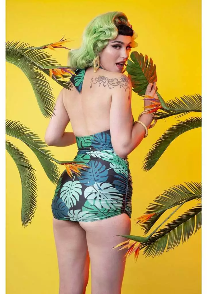 Collectif X Playful Promises Green Palm 50's Bikini Top Multi Colour New In 5 Collectif X Playful Promises Green Palm 50's Bikini Top Multi Colour New In