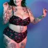 Collectif X Playful Promises Cherry Love 50's Bikini Briefs Black