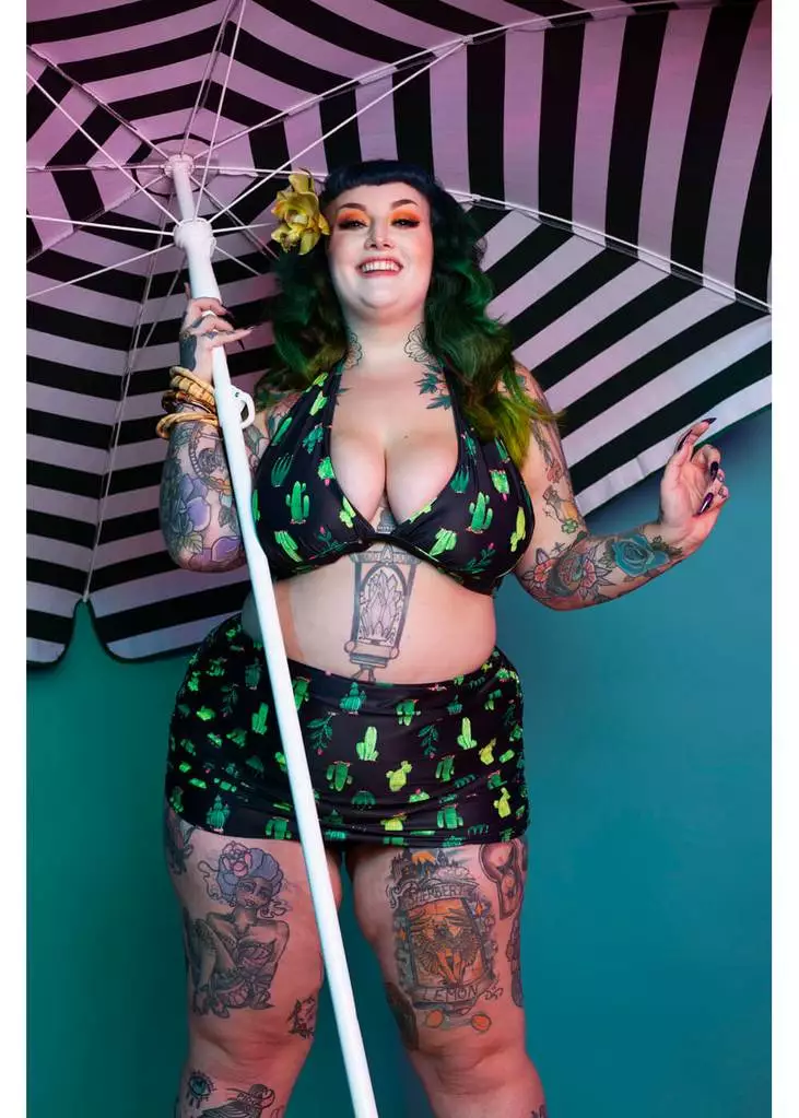 Collectif X Playful Promises Cactus 50's Bikini Top Black New In 4 Collectif X Playful Promises Cactus 50's Bikini Top Black New In