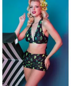 Collectif X Playful Promises Cactus 50's Bikini Briefs Black