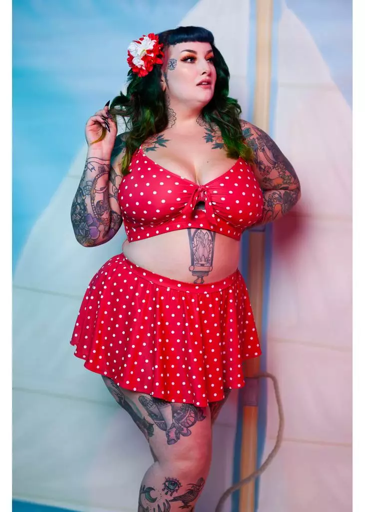 Collectif X Playful Promises Polkadot Knot 50's Bikini Top Red New In 6 Collectif X Playful Promises Polkadot Knot 50's Bikini Top Red New In