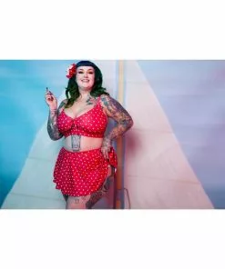 Collectif X Playful Promises Polkadot Knot 50's Bikini Top Red New In 8 Collectif X Playful Promises Polkadot Knot 50's Bikini Top Red New In