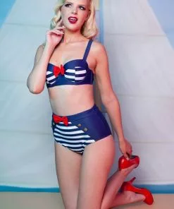 New In Collectif X Playful Promises Nautical 50's Bikini Briefs Multi