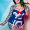 Collectif X Playful Promises Nautical 50's Swimsuit Multi 2 Collectif X Playful Promises Nautical 50's Swimsuit Multi
