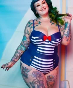 Collectif X Playful Promises Nautical 50's Swimsuit Multi