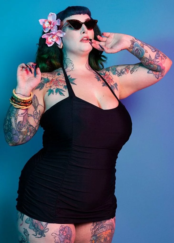 Collectif X Playful Promises High Shine 50's Swimsuit Black New In 3 Collectif X Playful Promises High Shine 50's Swimsuit Black New In