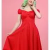 Collectif Dolores Classic 50's Swing Dress Red New In