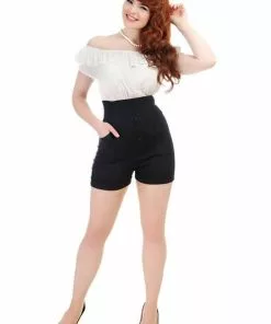Collectif Nomi High Waist Shorts Black New In