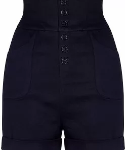 Collectif Nomi High Waist Shorts Black New In