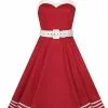 Collectif Georgie Nautical 50's Swing Dress Red