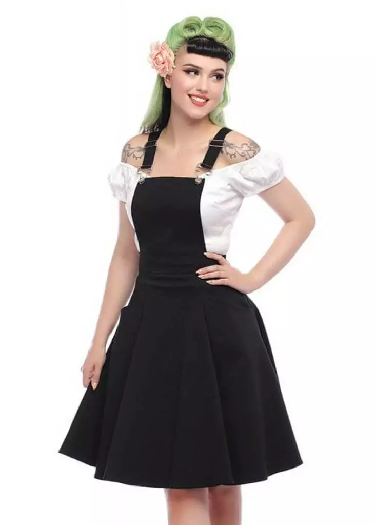 Collectif Kayden Braces 50's Swing Dress Black New In 3 Collectif Kayden Braces 50's Swing Dress Black New In