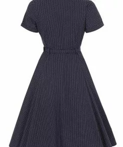 Collectif Caterina Polkadot 50's Swing Dress Navy 10 Collectif Caterina Polkadot 50's Swing Dress Navy