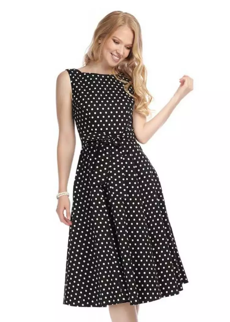 New In Collectif Frances Polkadot 50's Swing Dress Black 4 New In Collectif Frances Polkadot 50's Swing Dress Black