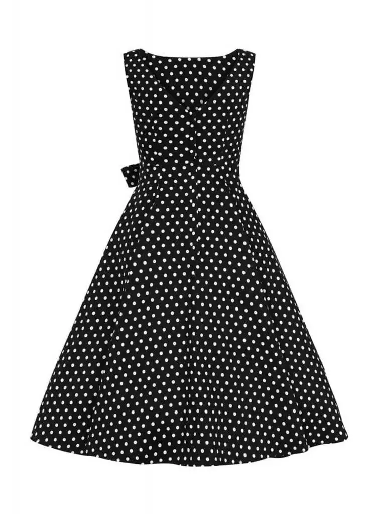 New In Collectif Frances Polkadot 50's Swing Dress Black 5 New In Collectif Frances Polkadot 50's Swing Dress Black