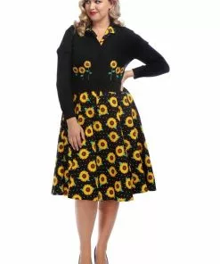 Collectif Abigail Sunflower 40's Cardigan Black 14 Collectif Abigail Sunflower 40's Cardigan Black