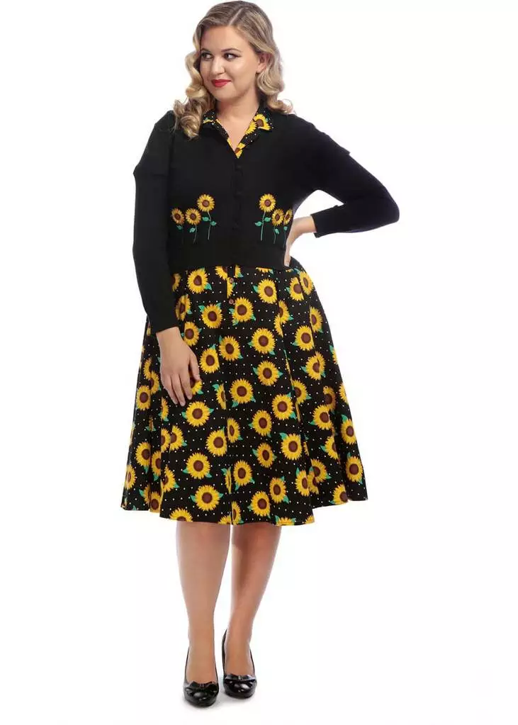 Collectif Abigail Sunflower 40's Cardigan Black 7 Collectif Abigail Sunflower 40's Cardigan Black