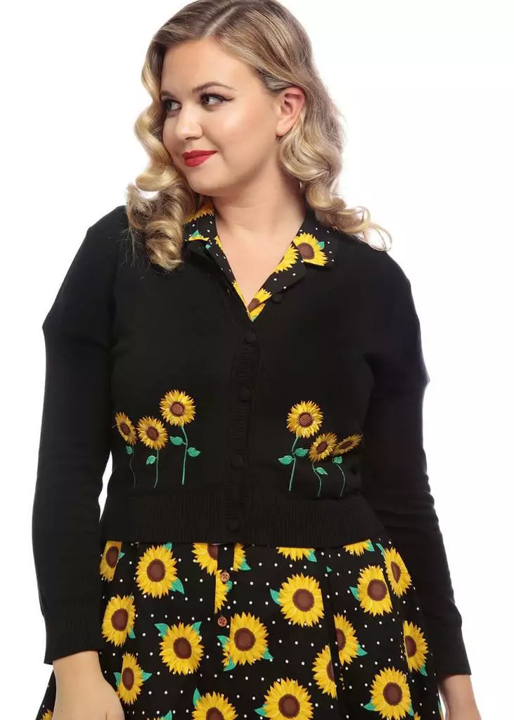 Collectif Abigail Sunflower 40's Cardigan Black 4 Collectif Abigail Sunflower 40's Cardigan Black
