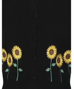 Collectif Abigail Sunflower 40's Cardigan Black 12 Collectif Abigail Sunflower 40's Cardigan Black