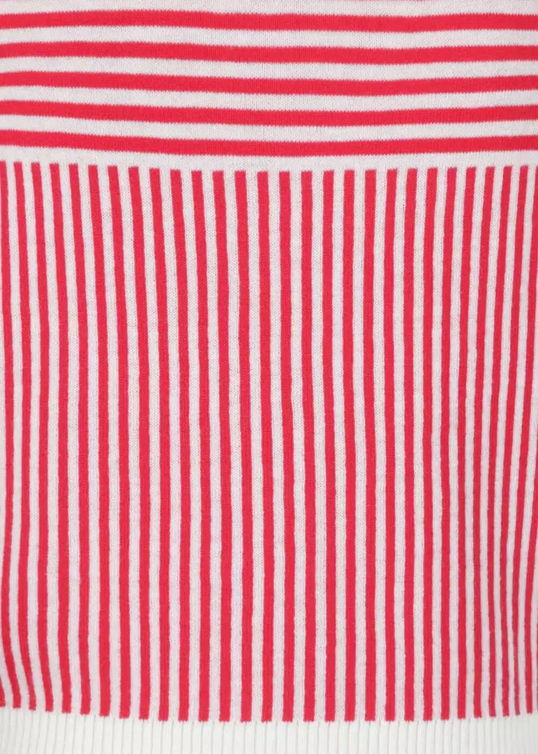 New In Collectif Ludovica Striped 40's Cardigan Red White 6 New In Collectif Ludovica Striped 40's Cardigan Red White