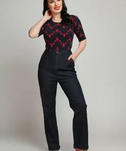 Collectif Genevive 50's Jeans Navyblue