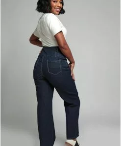 Collectif Rebel Kate Wide Leg 50's Jeans Navy Blue 17 Collectif Rebel Kate Wide Leg 50's Jeans Navy Blue