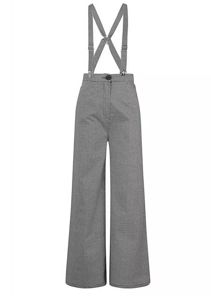 Collectif Glinda Houndstooth 40's Trousers Black White New In 3 Collectif Glinda Houndstooth 40's Trousers Black White New In