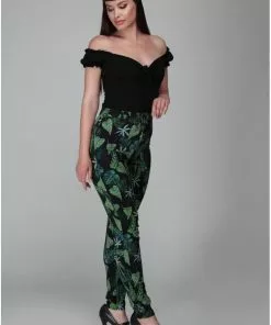 Collectif Maddie Black Forest 50's Trousers Black New In