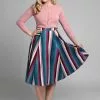 New In Collectif Matilde Paradise Stripe 50's Swing Skirt Multi 1 New In Collectif Matilde Paradise Stripe 50's Swing Skirt Multi