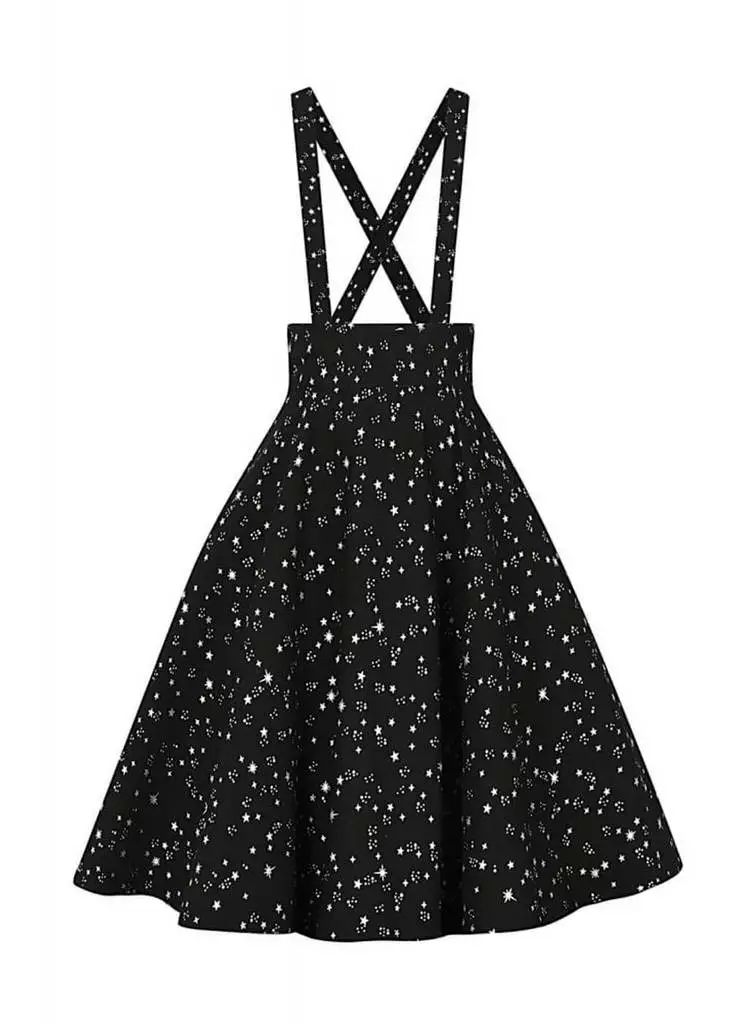 Collectif Lexi Night Sky 60's Skater Skirt Black 3 Collectif Lexi Night Sky 60's Skater Skirt Black