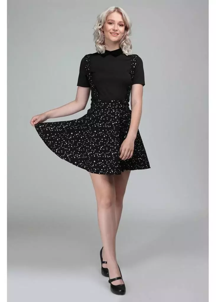 Collectif Lexi Night Sky 60's Skater Skirt Black 5 Collectif Lexi Night Sky 60's Skater Skirt Black
