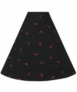 New In Collectif Ornella Mini Cherries 40's Skirt Black