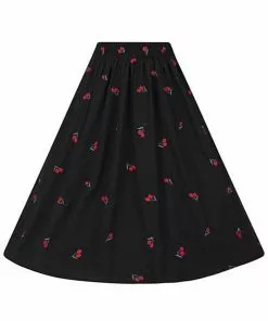 New In Collectif Ornella Mini Cherries 40's Skirt Black 10 New In Collectif Ornella Mini Cherries 40's Skirt Black