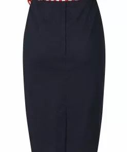 Collectif Marinella 40's Pencil Skirt Navy