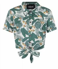 New In Collectif Sammy Bird Of Paradise 50's Blouse White