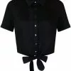 Collectif Sammy Tie 40's Blouse Black 1 Collectif Sammy Tie 40's Blouse Black