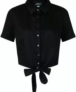 Collectif Sammy Tie 40's Blouse Black